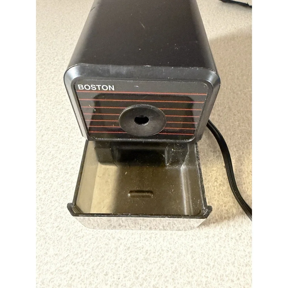 Boston Model 18 296A Black Electric Pencil Sharpener Made in USA Vintage TESTED